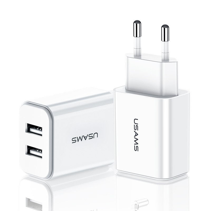 Мережевий зарядний пристрій Usams 5 V 2.1 A 2xUSB White (US-CC067-WT)