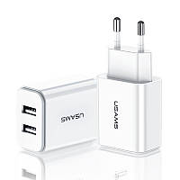 Мережевий зарядний пристрій Usams 5 V 2.1 A 2xUSB White (US-CC067-WT)