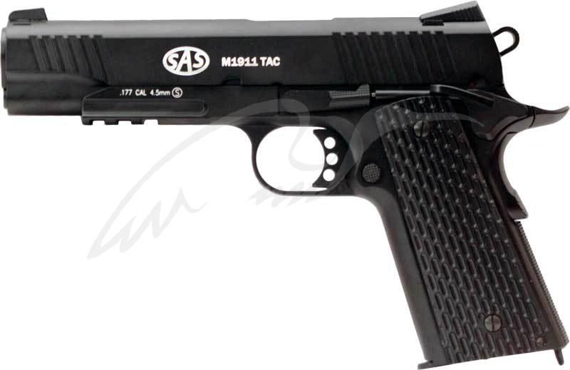 Пістолет пневматичний SAS (M1911 Tactical) Blowback. Корпус - метал