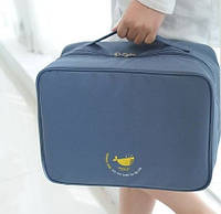 Дорожная сумка органайзер для путешествий с ручкой на чемодан Синяя
