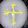 Повітряні латексні кулі з хрестом 12 дюймів 30 см колір білий, фото 2