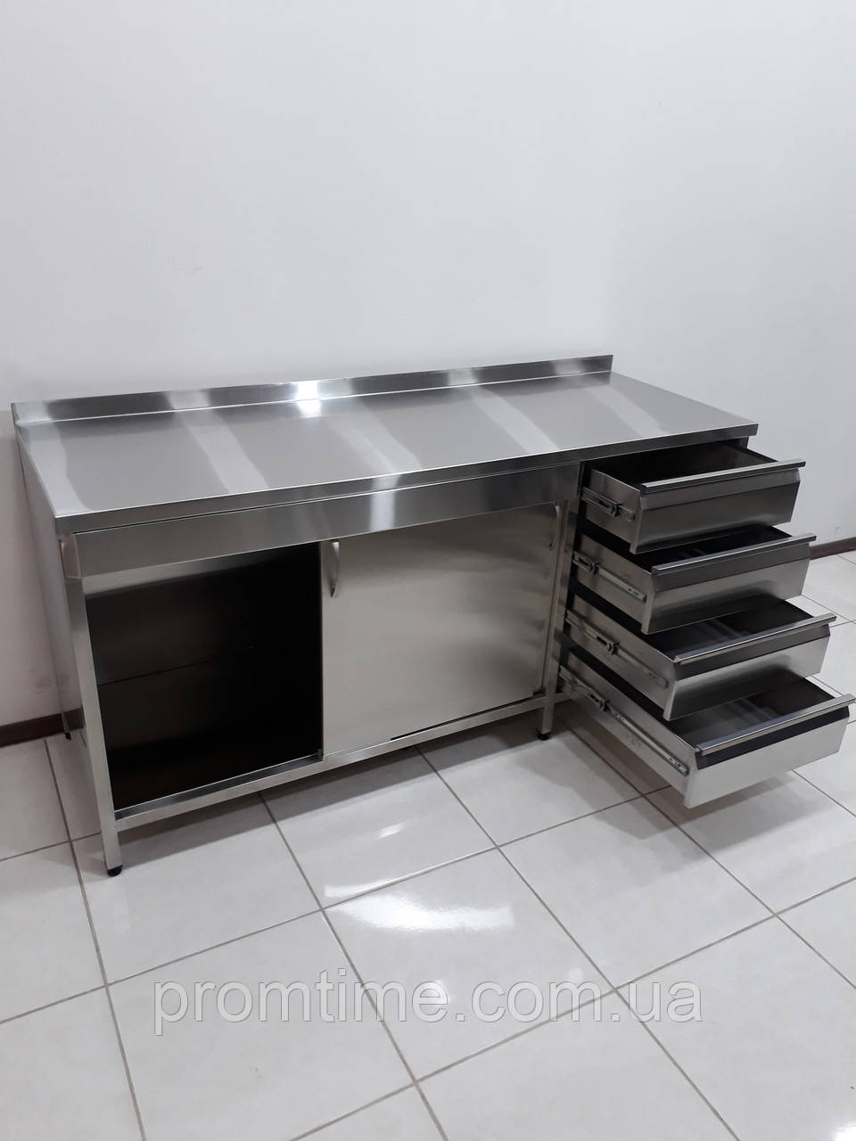 Стіл тумба з нержавіючої сталі 1700х600х850, фото 1