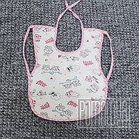 Детский непромокаемый слюнявчик (нагрудник) новорожденному грудничку для девочки на завязках 4893 Розовый