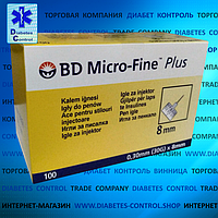 Голки BD Microfine 8 мм 30G (0.30 мм) для інсулінових шприц-ручок, 10 шт.