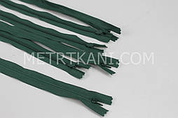 Блискавка потайна темно-зеленого кольору (довжина 50 см) № МП 1-17