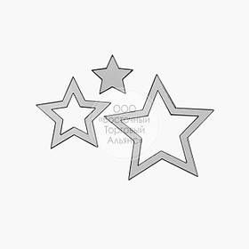 Декор для торта акриловий — СЕРЕБРО — Зірочки — 3 шт.