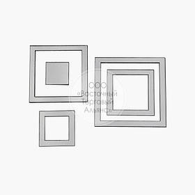 Декор для торта акриловий — СЕРЕБРО — Квадрати — 5 шт.