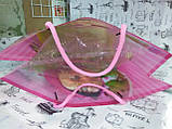 Пакет подарунковий рожевий, напівпрозорий , Маша і Ведмідь 38*30*10см 5510, фото 3