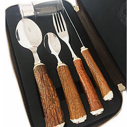 Набір Мисливський обід (ніж, виделка, ложка десертна ложка, чарка) (187-0014FP)