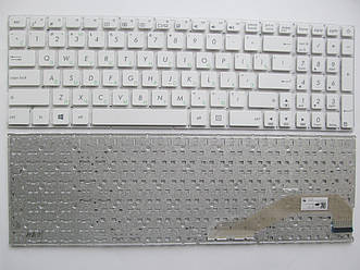 Клавіатура для ноутбуків Asus X540 Series біла без рамки RU/US