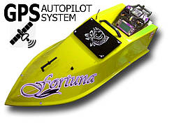 Кораблик для заводження прикорму Фортуна на 15000 мА·год з GPS-автопілотом Жовтогарячий
