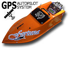 Кораблик для заводження прикорму Фортуна на 15000 мА·год з GPS-автопілотом Жовтий