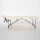 Массажный стол алюминиевый 3-х сегментный RelaxLine Oasis кушетка массажная для массажа Светло-бежевый, фото 9