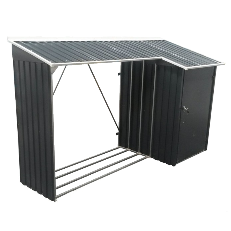 Накриття для дров металеве з сараєм WoodStore Антрацит з білим 272х109х160 см (DURAMAX TM)