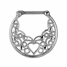 Сережка-клікер для септума (титан, сріблястий)