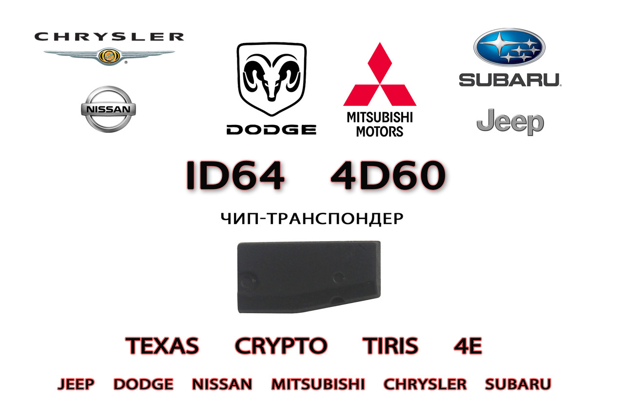 ID64 4D Texas Crypto TIRIS 4E підготовка чипа для прописування Jeep Dodge Nissan Mitsubishi Chrysler Subaru 1998-2
