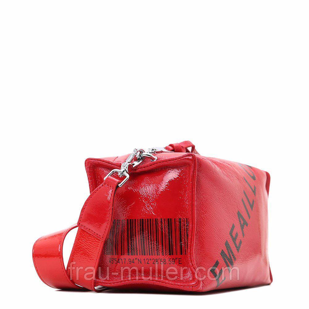 Червона сумка з лакової шкіри на довгому ремені Polina&Eiterou