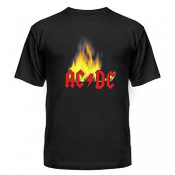 Футболка AC DC з вогнем
