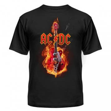 Футболка AC DC гітара вогненна