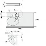 Раковина умивальник на пральну машину зі стільницею 1000х600 PAAs, фото 9