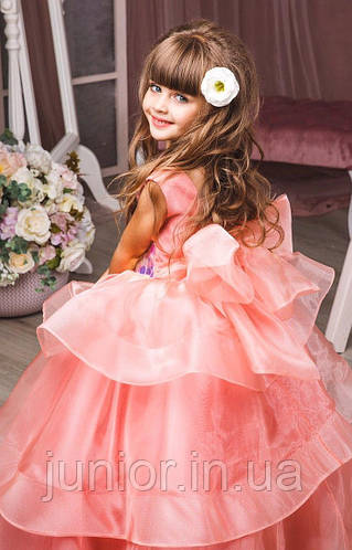 Купить Пышное нарядное длинное бальное платье с воланами для девочки ...