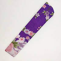 Чохол для віяла фіолетовий з квітами 23х4 см (C1170)