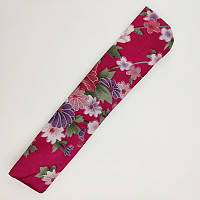 Чохол для віяла малиновий з квітами 23х4 см (C1176)