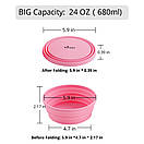 Миска силіконова складна туристична глибока тарілка для походу та кемпінгу 680 мл 155 х 55 мм Pink, фото 9