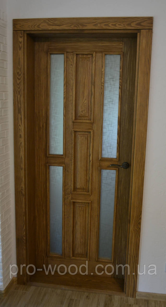 Двері міжкімнатні зі склом дерев'яні, фото 1