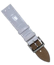 Ремінець для годинника з натуральної шкіри лаковий з тисненням розмір 22 мм