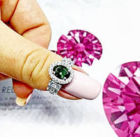 Кольцо с зеленым камнем Винтаж