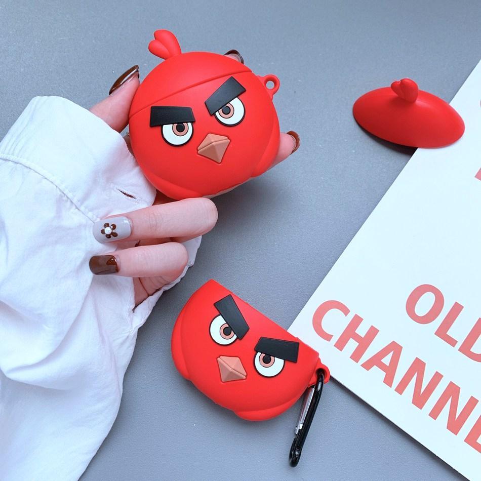 Силіконовий захисний чохол - Airpods 1\2 Пташка (червоний)