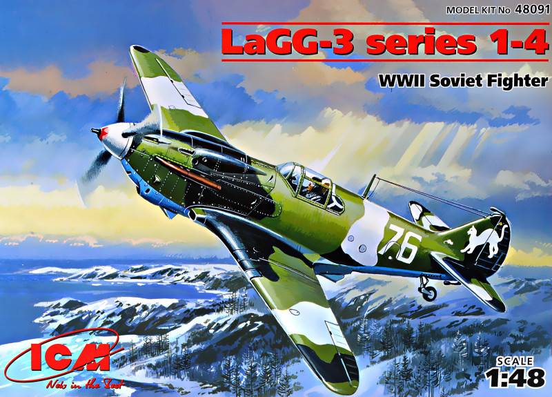 Винищувач ЛаГГ-3 серія 1-4. Збірна модель в масштабі 1/48. ICM 48091