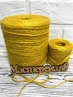 Шпагат джутовий/мотузка для декору і упаковки, колір жовтий