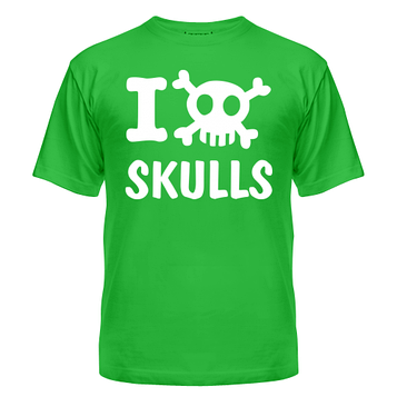 Стильна молодіжна футболка з нанесенням прикольного напису Love skulls