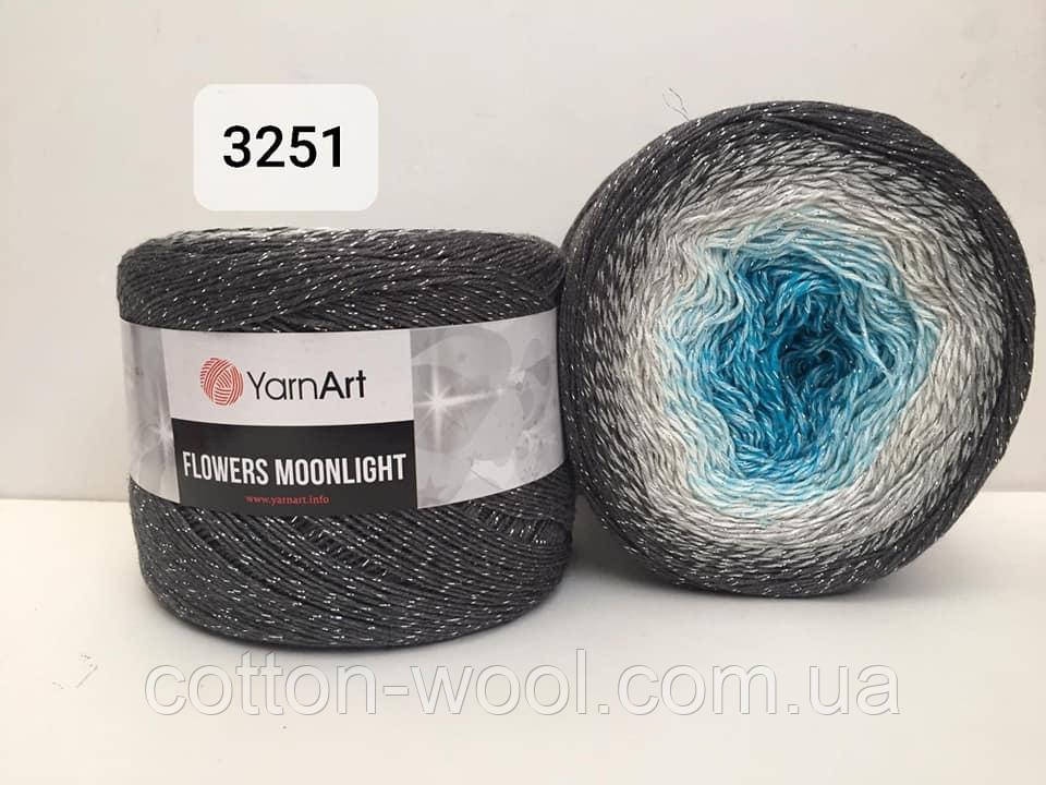 Yarnart Flowers Moonligth (Фловерс Мунлайт) 53% - бавовна, 43% - поліакріл, 4% - люкерм 3251