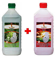 Рідина для біотуалету MasterWC концентрат 1:100 Green + Rinse 1 л +1 л