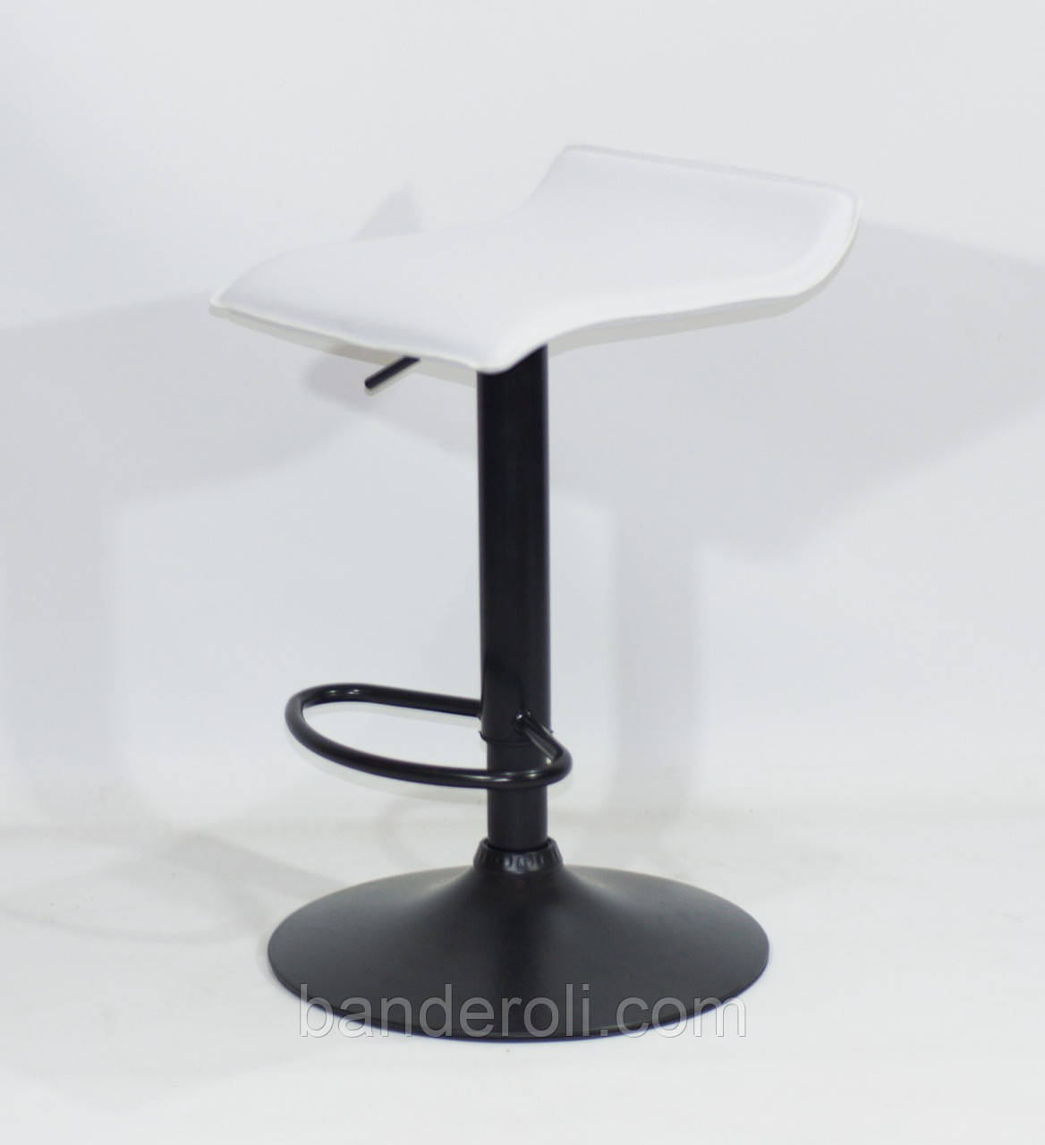 Стілець барний ABAZ BAR BK-BASE ЕК БІЛИЙ з підніжкою, фото 1