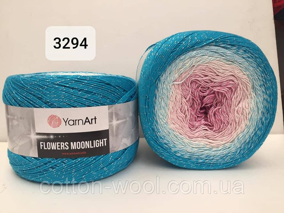 Yarnart Flowers Moonligth (Фловерс Мунлайт) 53% - бавовна, 43% - поліакріл, 4% - люкерм 3294