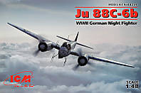 Немецкий военный истребитель Второй мировой войны "Ju 88С-6b". 1/48 ICM 48239