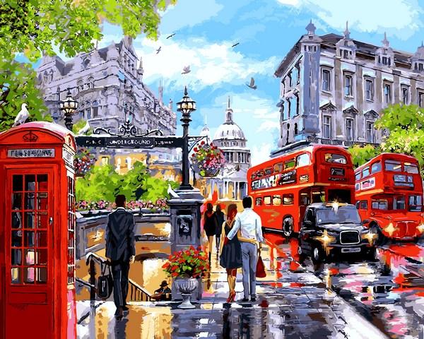 Акційна Розмальовка по цифрам Babylon Весна в Лондоні (VP1242) 40 х 50 см, фото 1