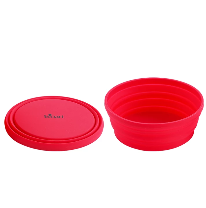Миска силіконова складна туристична глибока тарілка для походу та кемпінгу 680 мл 155 х 55 мм Red, фото 1