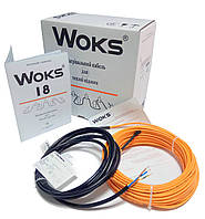 Woks-18 295 Вт (1,6-2,0 м2) тонкий двухжильный кабель под плитку теплый пол Woks 18