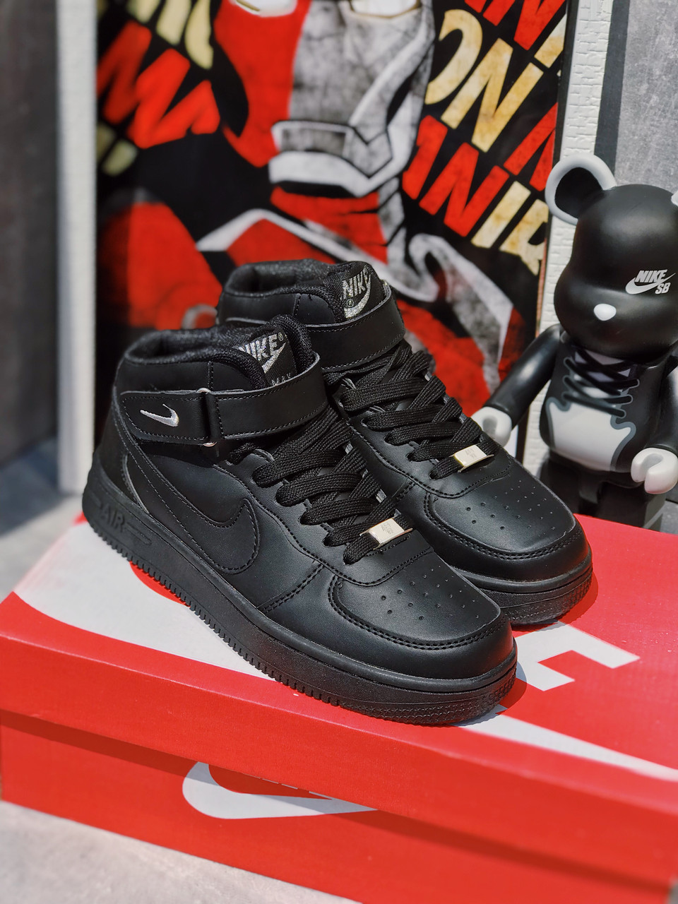 Кроссовки Найк Аир Форс / Nike air force Colors белые , черные ...