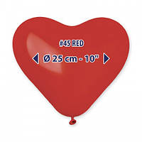 Куля 25см/10" (Серце червоний) CR/45 №56451 (00328)