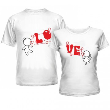 Парные футболки Лав, подарок на 14 февраля - фото 1 - id-p1117974238