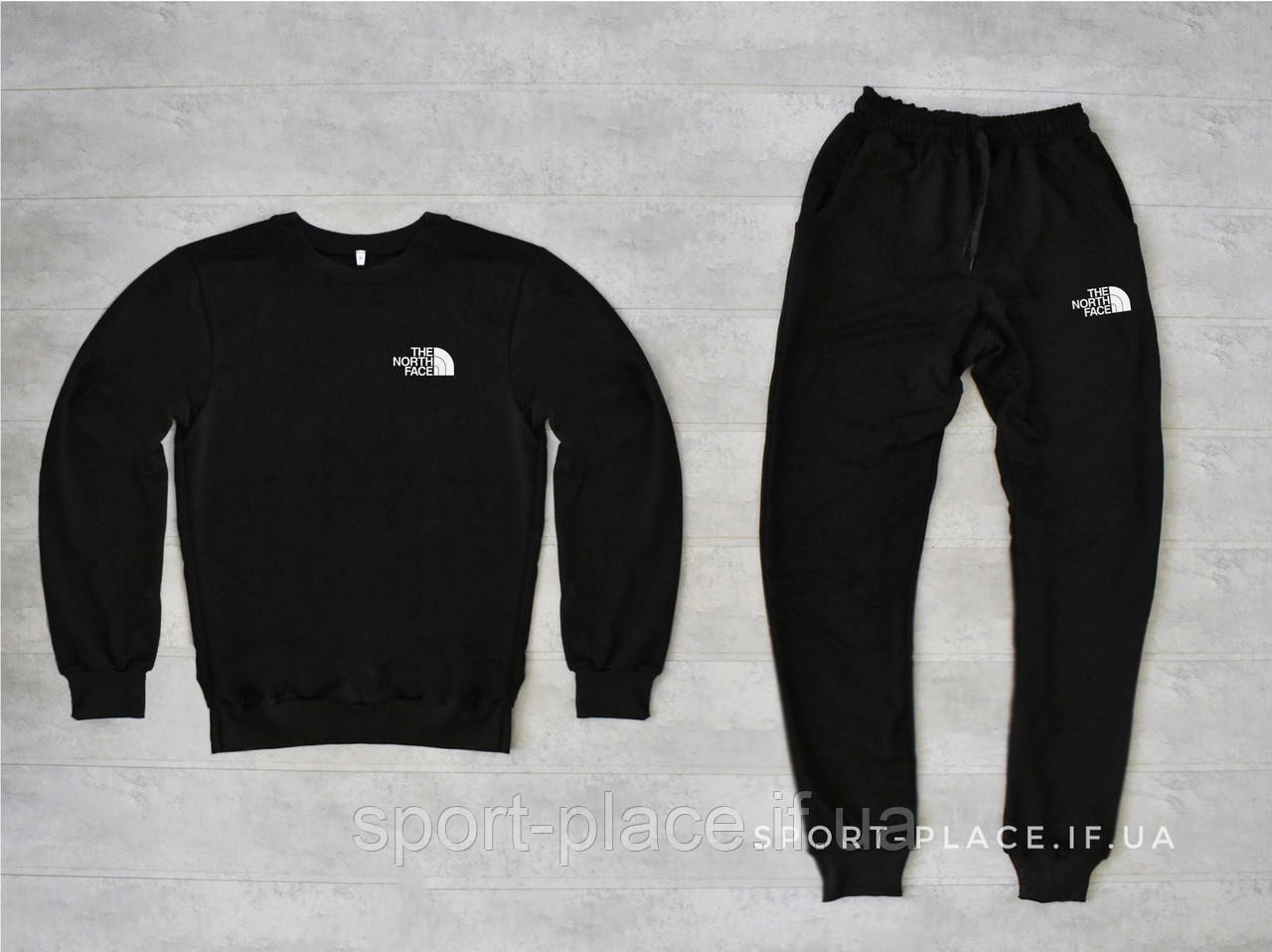 Чоловічий спортивний костюм The North Face (Норс Фейс) чорний світшот ,штани (толстовка лонгслив худі)
