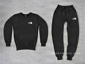 Чоловічий спортивний костюм The North Face (Норс Фейс) темно сірий , світшот , штани (толстовка лонгслив худі)