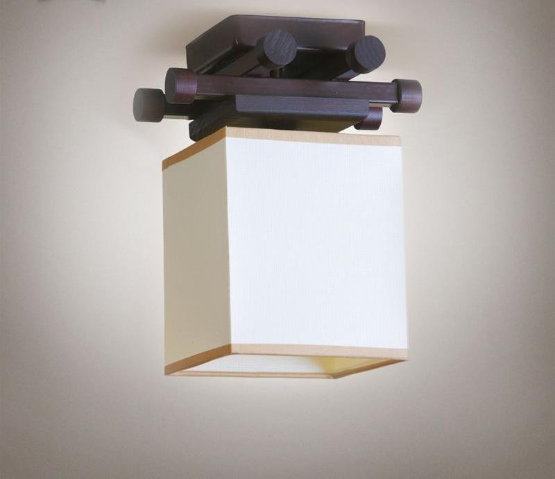 Маленька люстра з деревом стельова на 1 абажур для спальні, кухні, передпокою 14910 серії "Тріленіум"