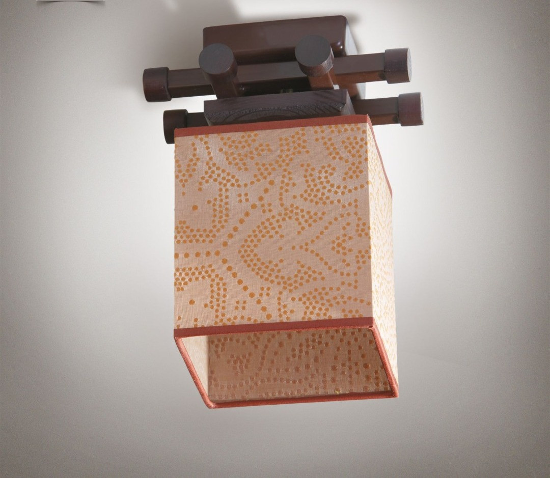 Маленька люстра з деревом стельова на 1 абажур для спальні, кухні, передпокою 14910-2 серії "Тріленіум"